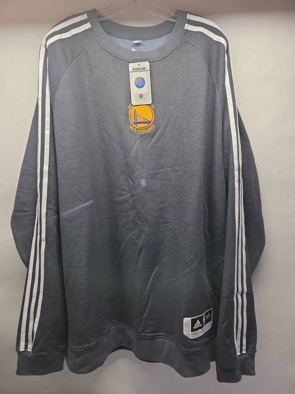 Adidas Golden State Warriors Crewneck Men’s Sweatshirt - Size 3XT Gray